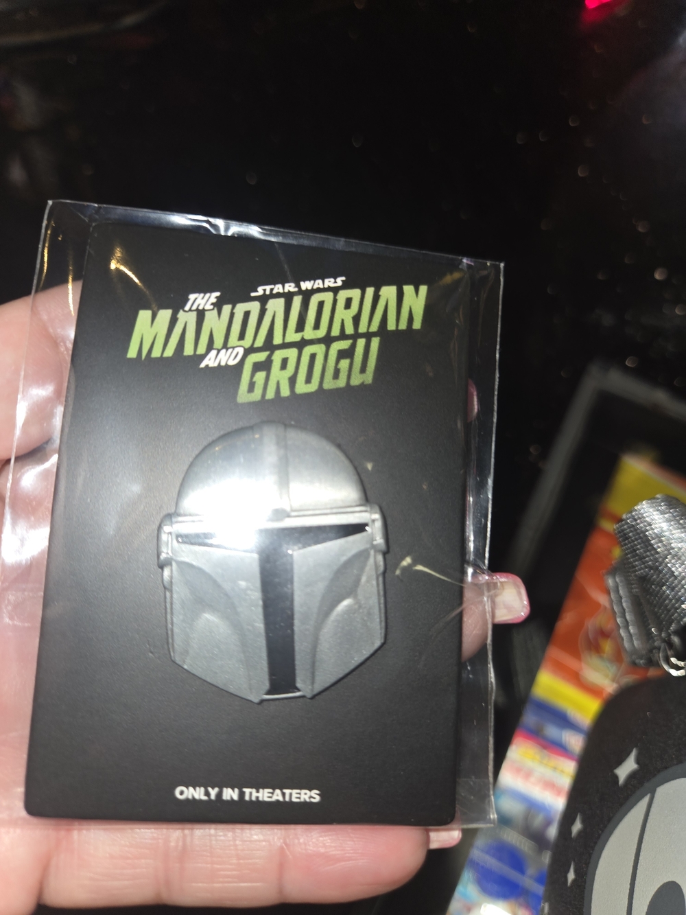 Star Wars Mandalorian and Grogu Enamel Pin - Silver and Black